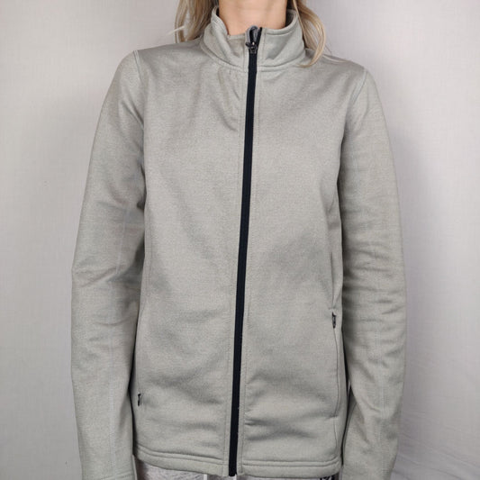 Crivit Grey Full Zip Sweatshirt Long Sleeve Women Size Medium UK 12-14
