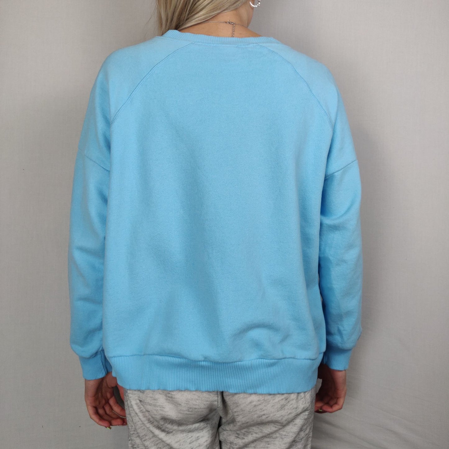 River Island Petite Blue Sweatshirt "Love Yourself" Women Size Medium
