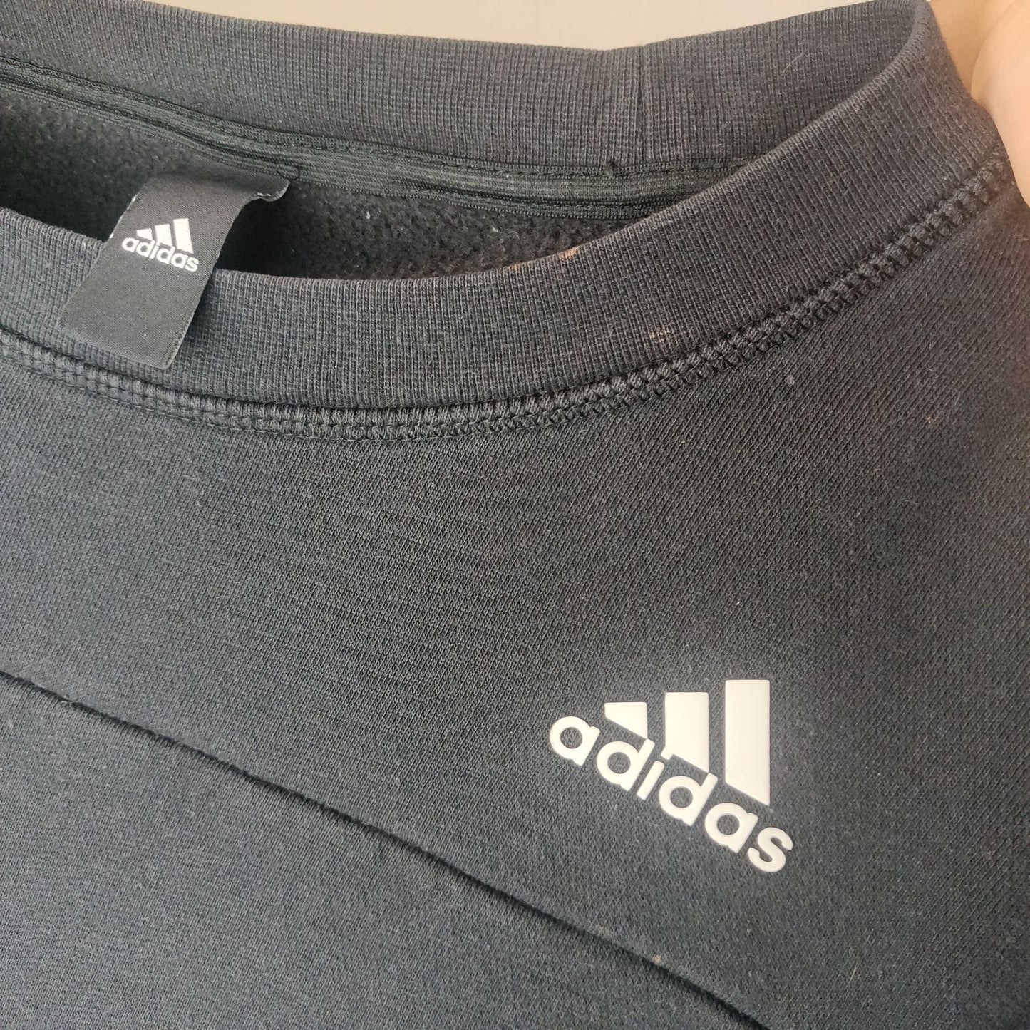 Adidas Black Sweatshirt Pullover Long Sleeve Men Size Large