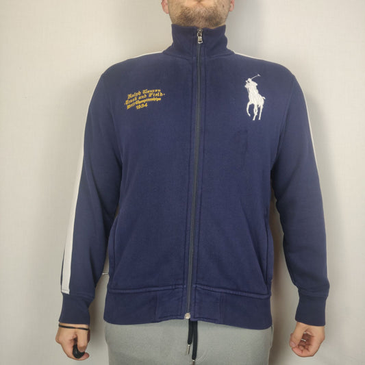 Polo Ralph Lauren Track & Field Championships 1934 Vintage Navy Zip Sweatshirt Men Size Medium