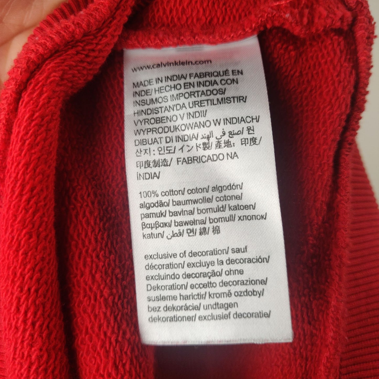 Calvin Klein Jeans Red Sweatshirt Pullover Men Size Medium