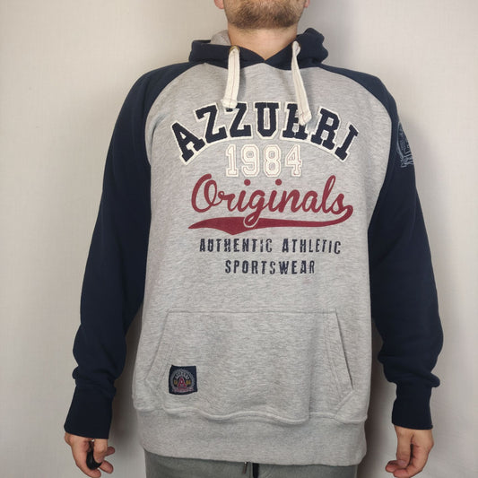 Azzurri 1984 Originals Vintage Grey Hoodie Pullover Men Size 2XL
