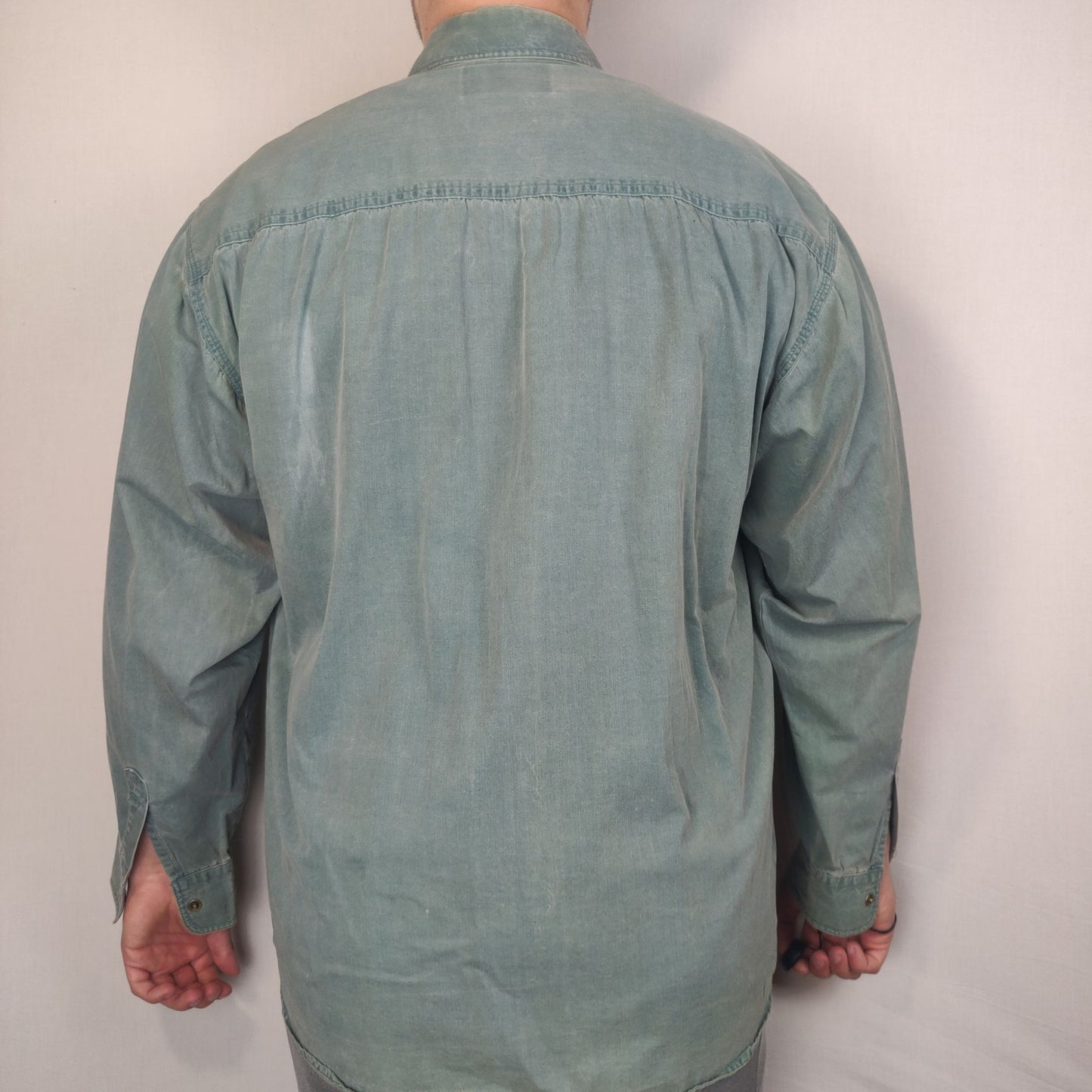 Beitex Green Jeans Button Up Shirt Men Size 43