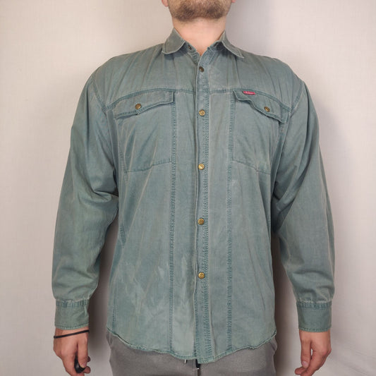 Beitex Green Jeans Button Up Shirt Men Size 43