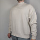 Collusion White High Neck Sweatshirt Pullover Long Sleeve Men Size XS