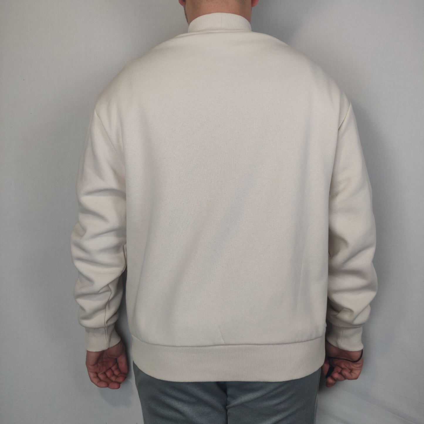Collusion White High Neck Sweatshirt Pullover Long Sleeve Men Size XS
