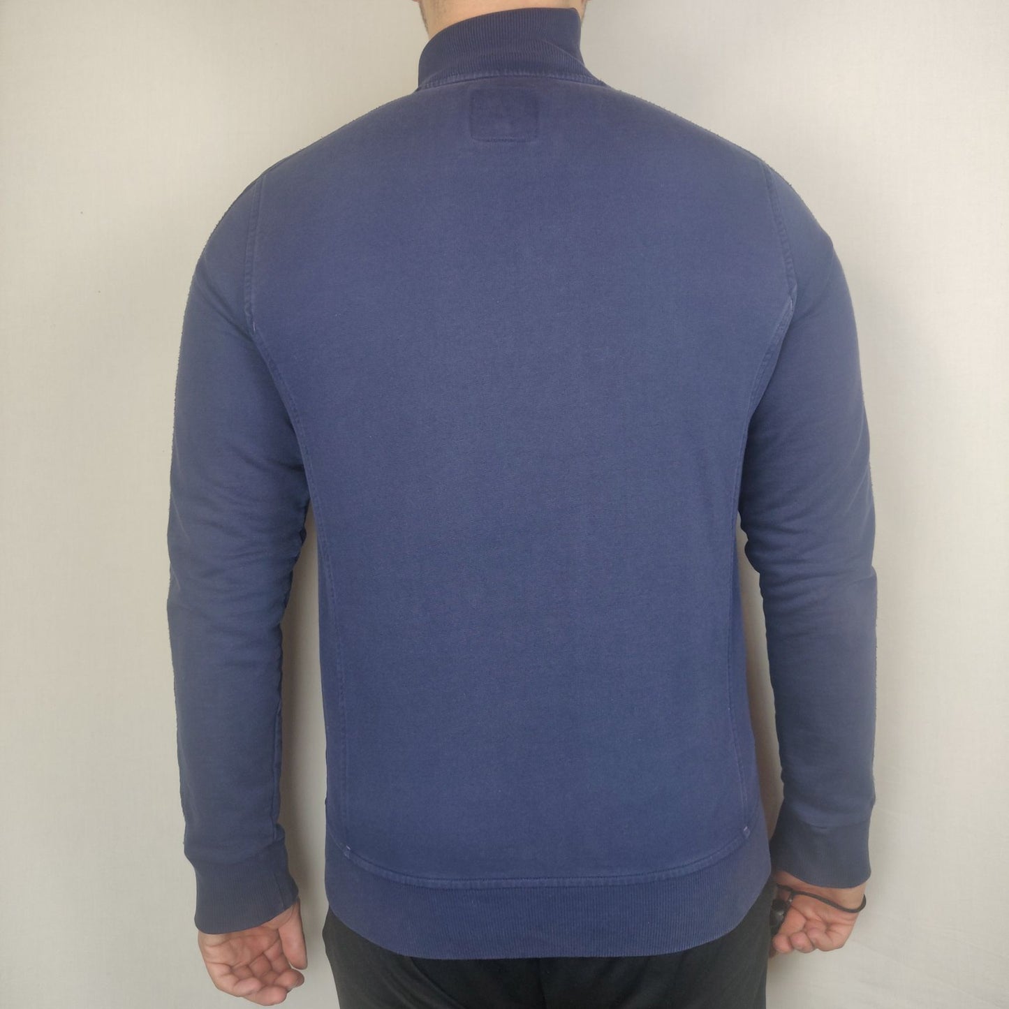 Hugo Boss Orange Navy Full Zip Sweatshirt Men Size Medium