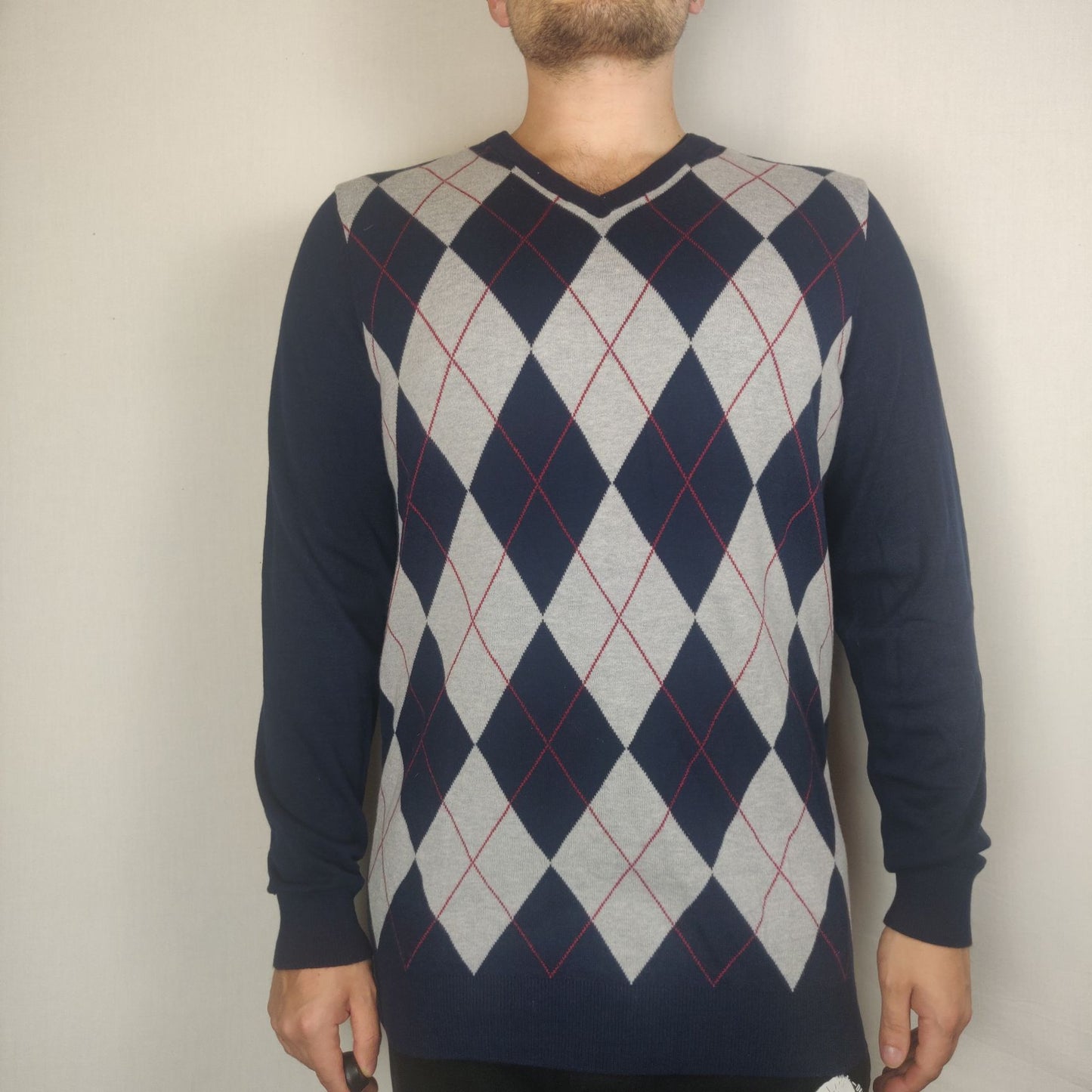 Dressmann Navy Jumper Sweatshirt Long Sleeve Men Size XL