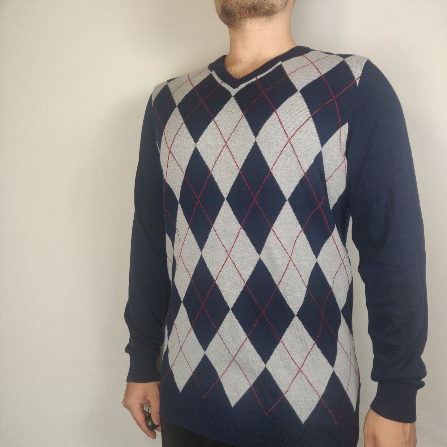 Dressmann Navy Jumper Sweatshirt Long Sleeve Men Size XL