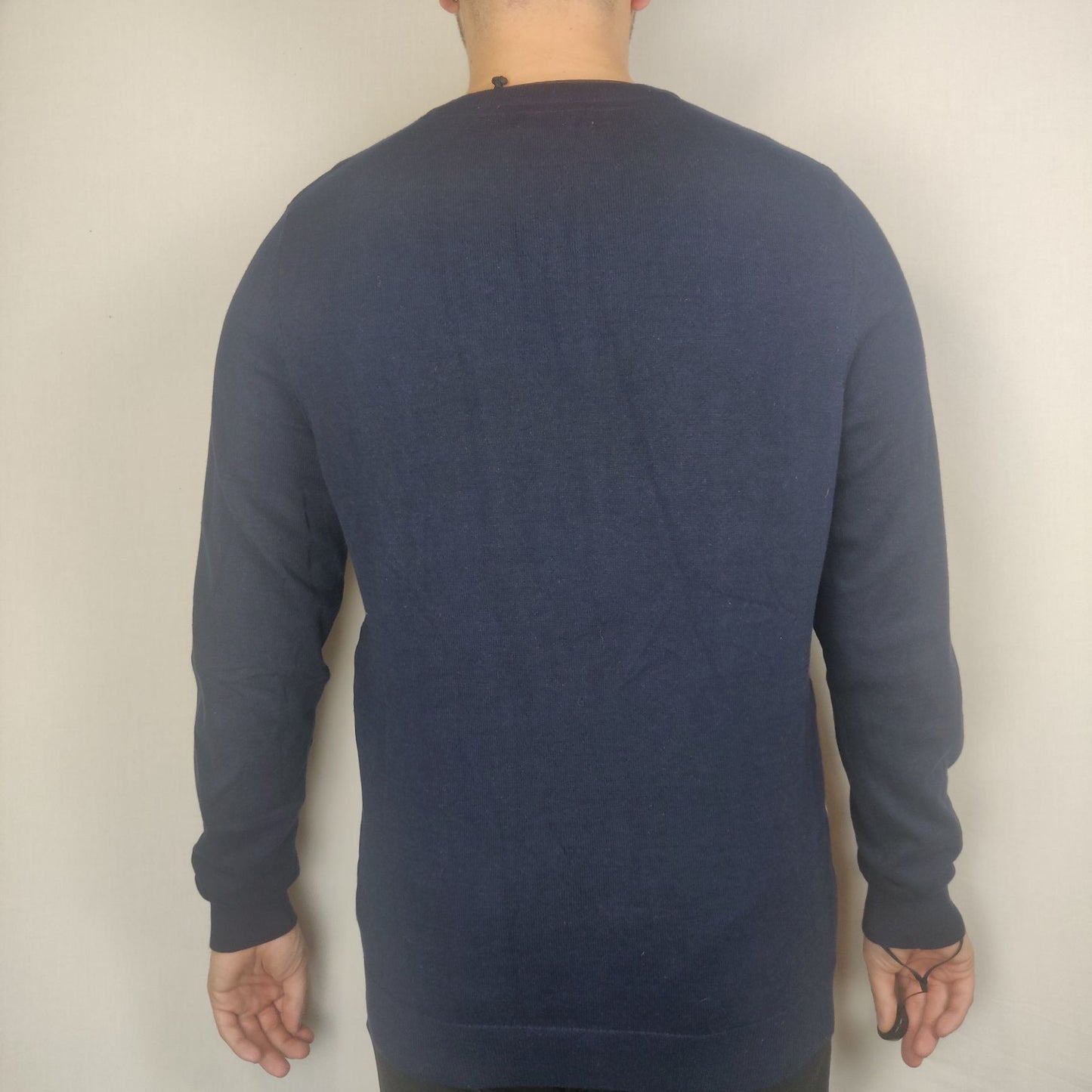 Dressmann Navy Jumper Sweatshirt Long Sleeve Men Size XL