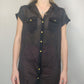 Primark Ocean Club Black Button Cover Up/Shirt Women Size Large