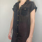 Primark Ocean Club Black Button Cover Up/Shirt Women Size Large