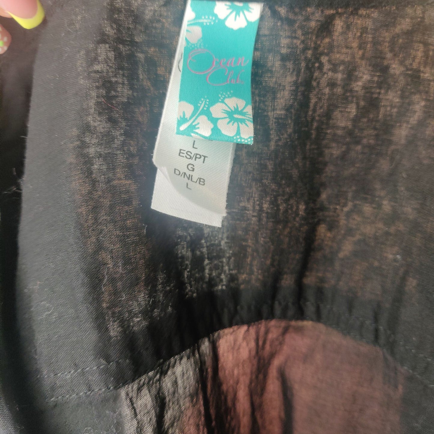 Primark Ocean Club Black Button Cover Up/Shirt Women Size Large