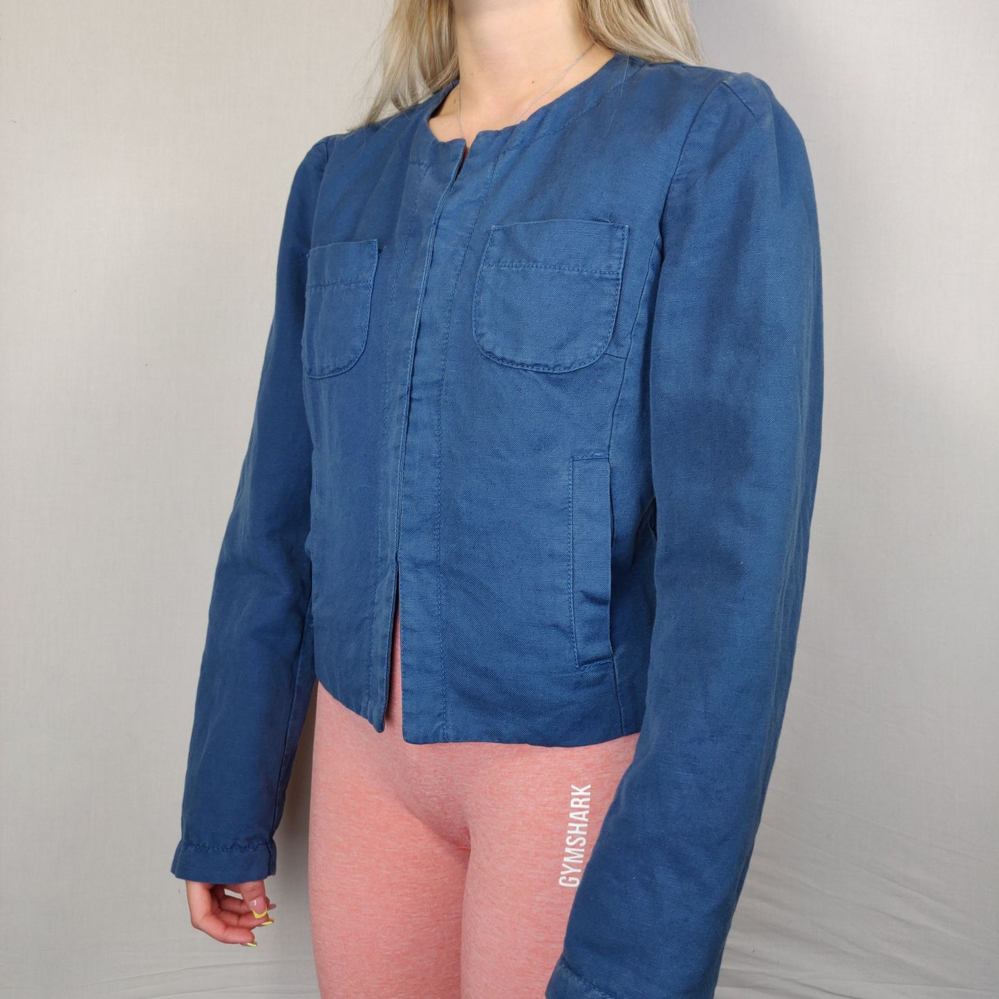 Sisley Blue Denim Jacket Women Size 44
