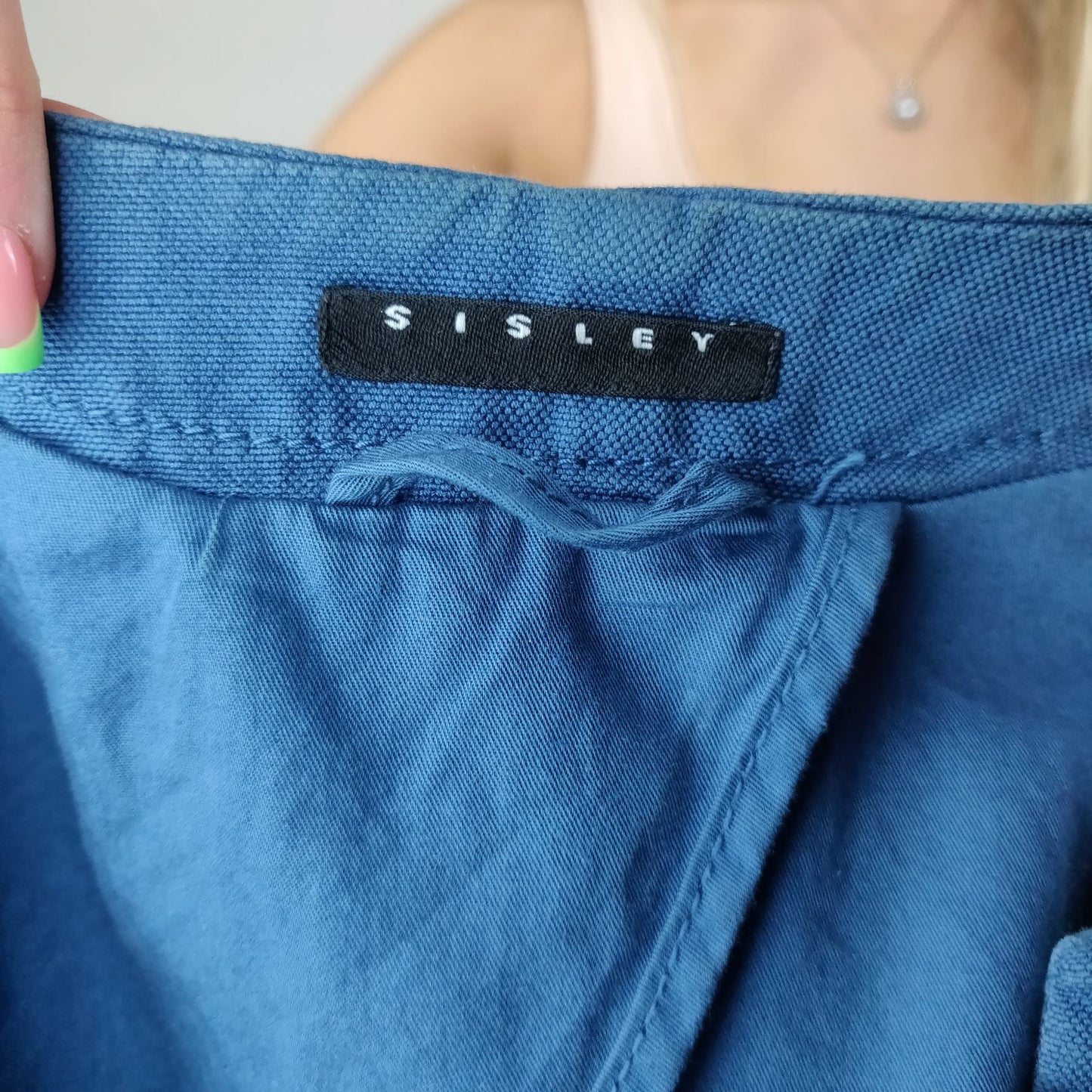 Sisley Blue Denim Jacket Women Size 44