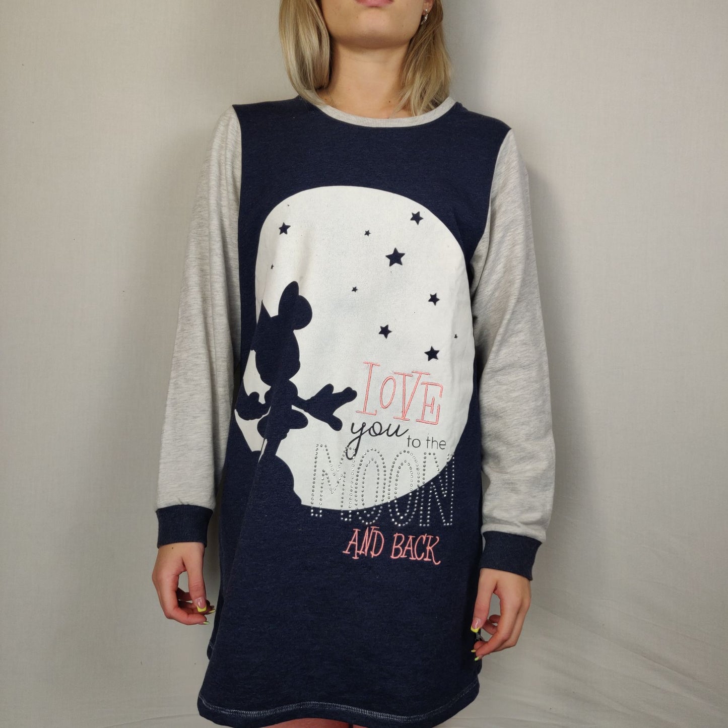 Disney Navy Sweatshirt Long Sleeve Women Size UK 6-8