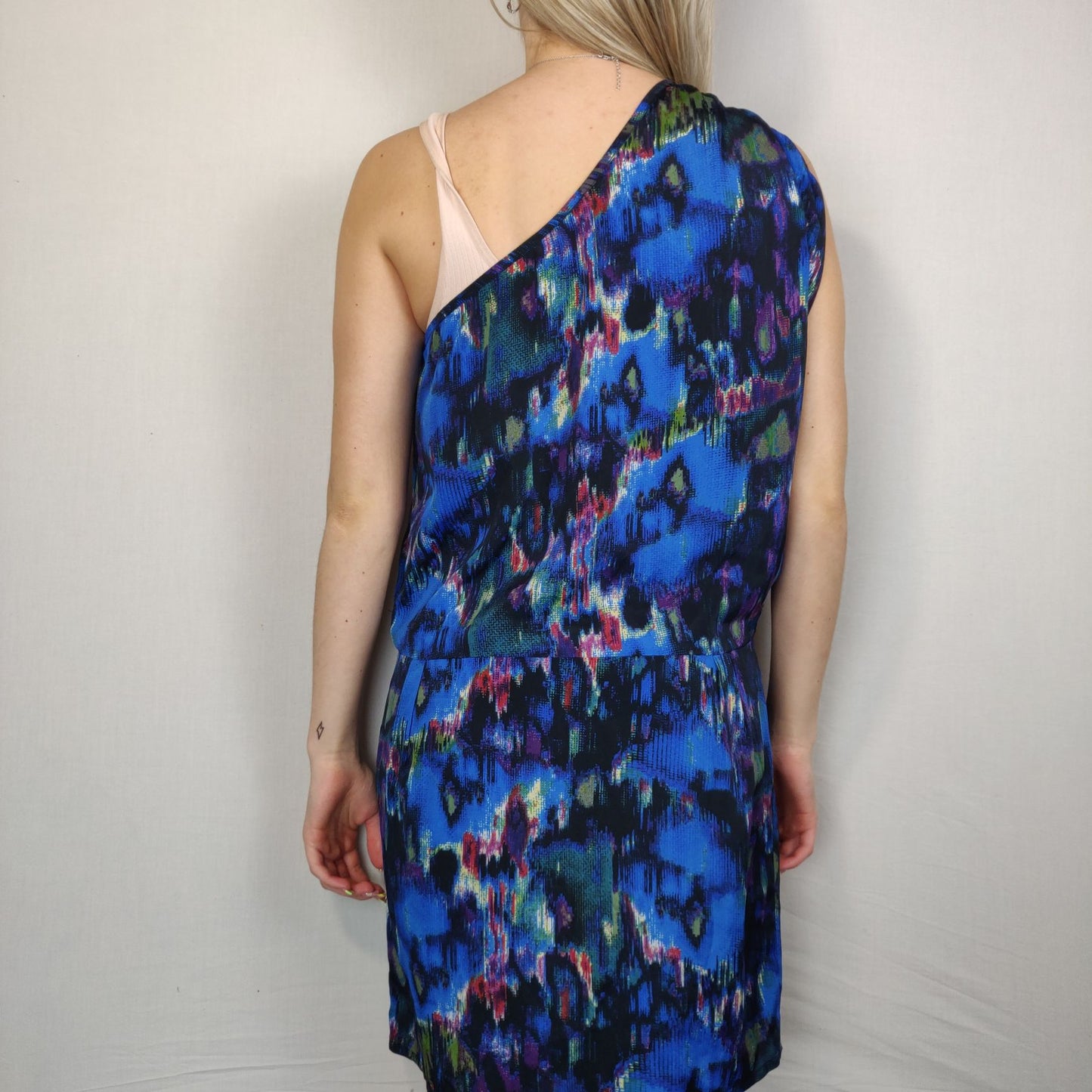 Next Runway Blue Floral Dress Sleeveless Women Size UK 8