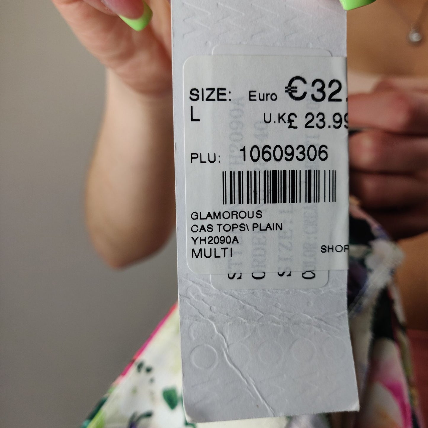 Glamorous White Floral Sleeveless Shirt Women Size Large