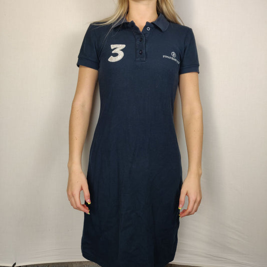 RoccoBarocco Navy Long Beach Dress Polo Shirt Women Size Small
