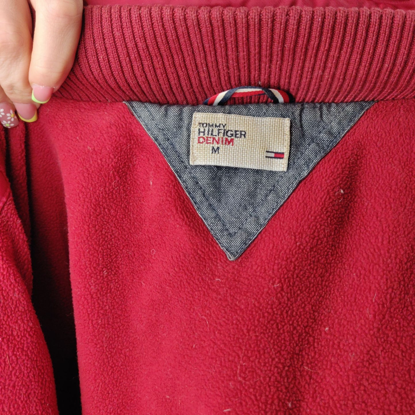 Tommy Hilfiger Red Puffer Jacket Women Size Medium