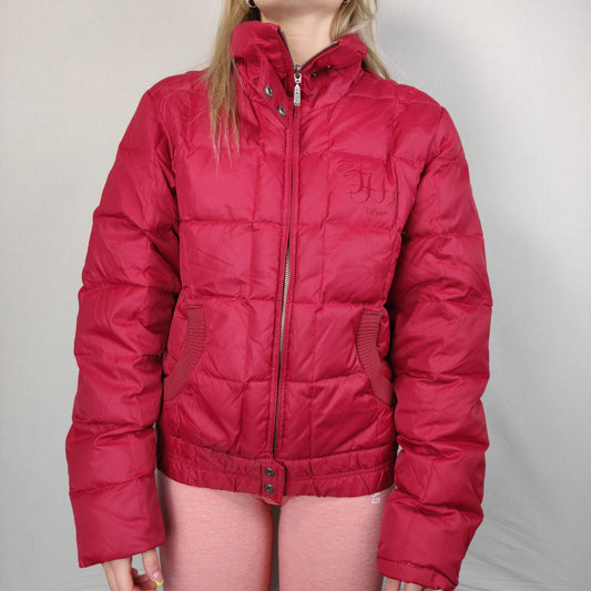 Tommy Hilfiger Red Puffer Jacket Women Size Medium