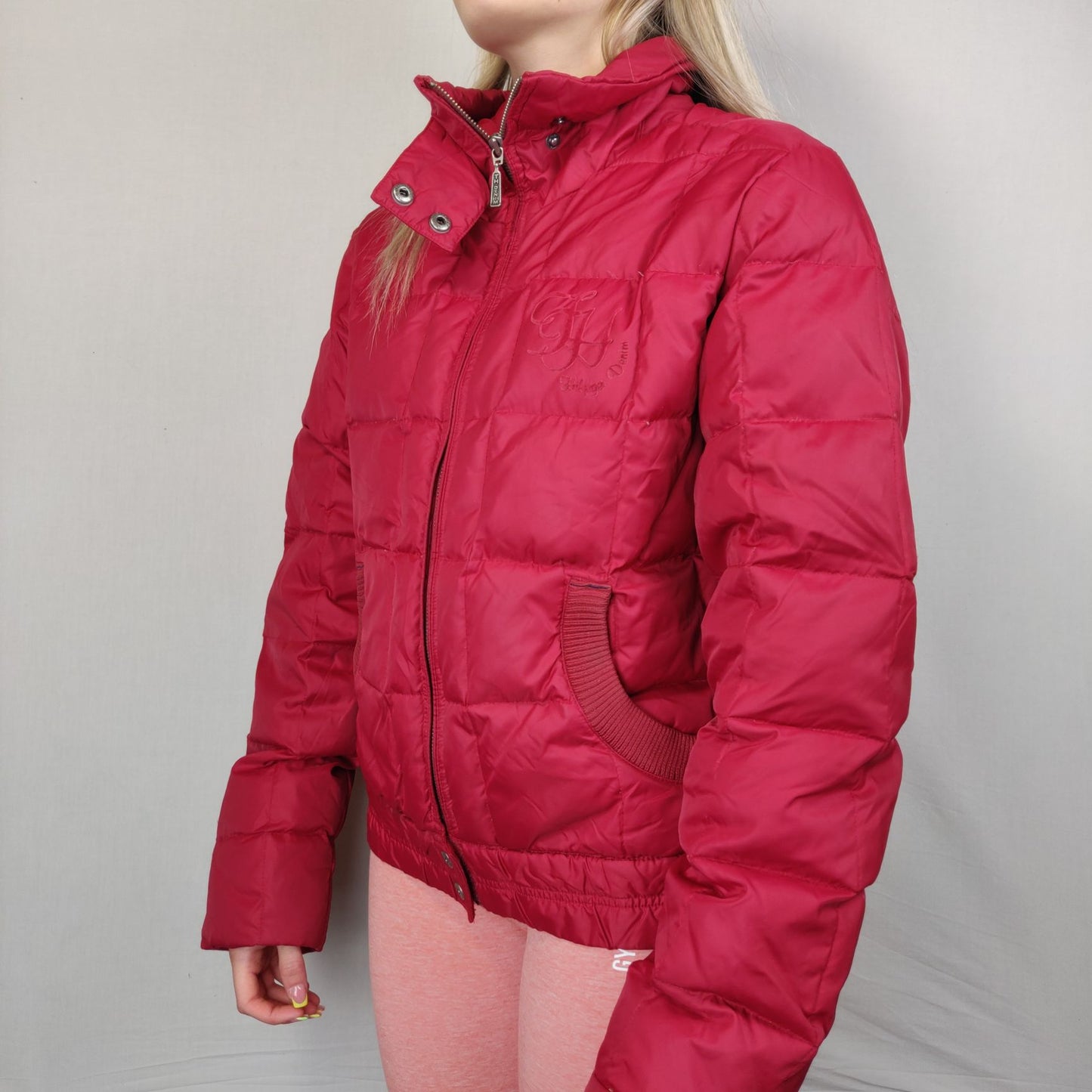 Tommy Hilfiger Red Puffer Jacket Women Size Medium