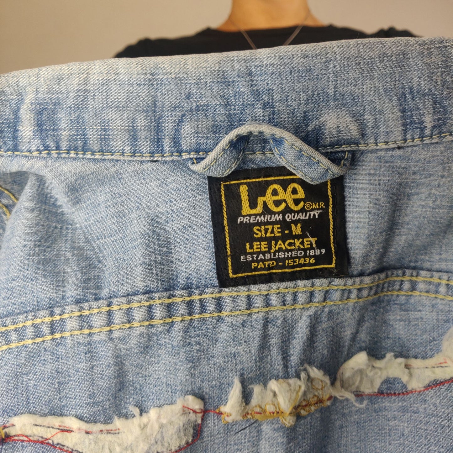 Lee Jacket Vintage Blue Denim Jacket Slim Fit Women Size Medium