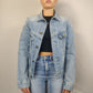 Lee Jacket Vintage Blue Denim Jacket Slim Fit Women Size Medium