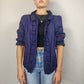 Numph Blue Button Blouse Short Sleeve Women Size UK 14