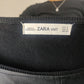 Zara knit Black Leather Sweater Dress Women Size Small