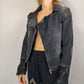 Sicko 19 Grey Basic Denim Jacket Long Sleeve Button Women Size Large