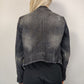 Sicko 19 Grey Basic Denim Jacket Long Sleeve Button Women Size Large