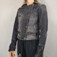Sicko 19 Grey Basic Denim Jacket Long Sleeve Button Women Size Large