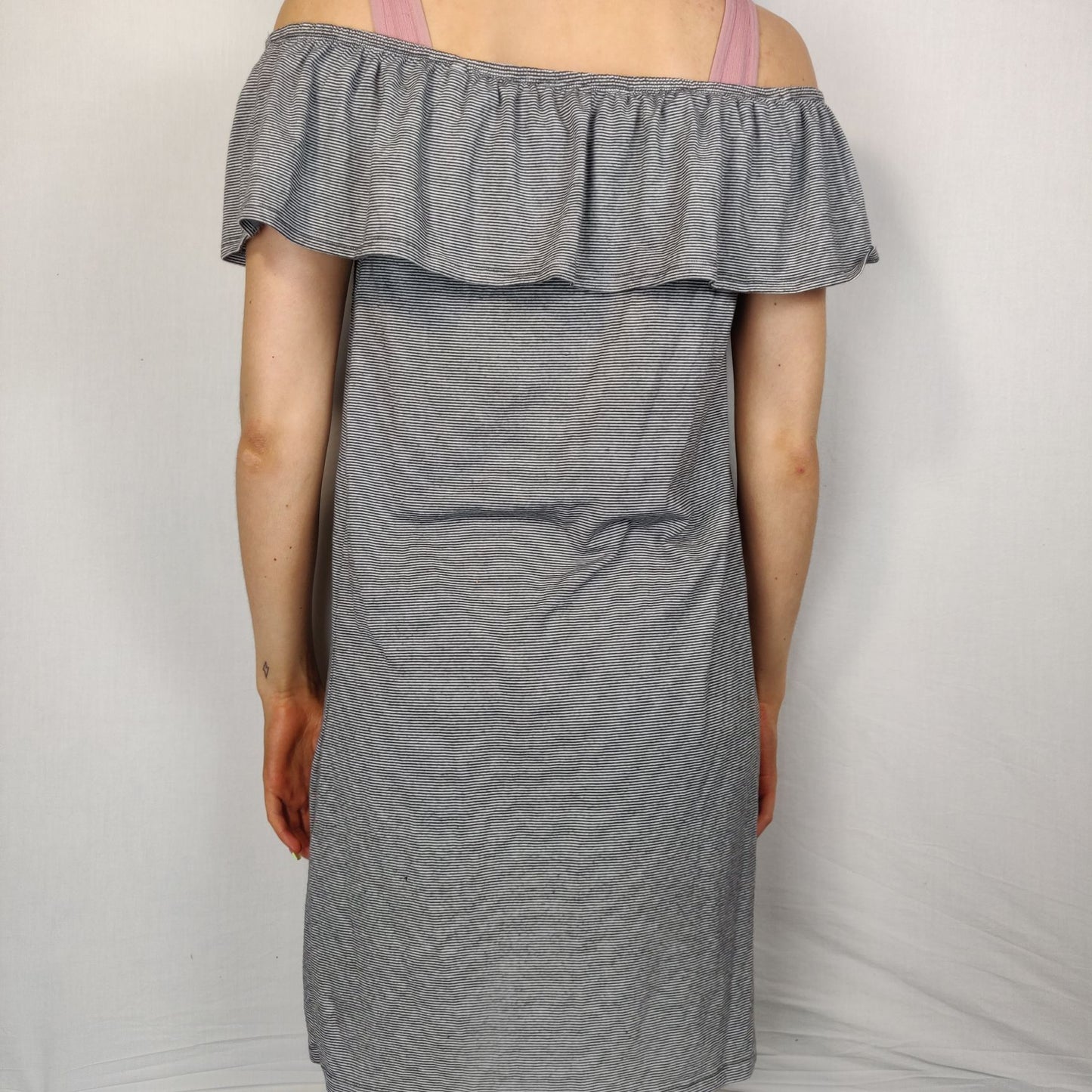 Colin's Grey Dress Open Shoulders Short Sleeve Women Size Small
