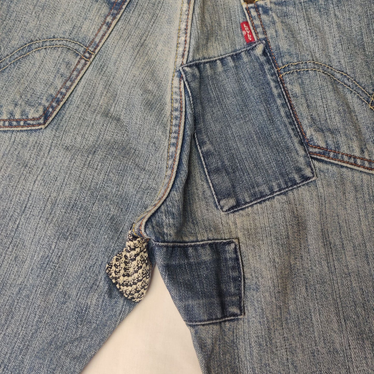 Levis Blue Distressed Denim Jeans Regular Fit Men Size W34/L32