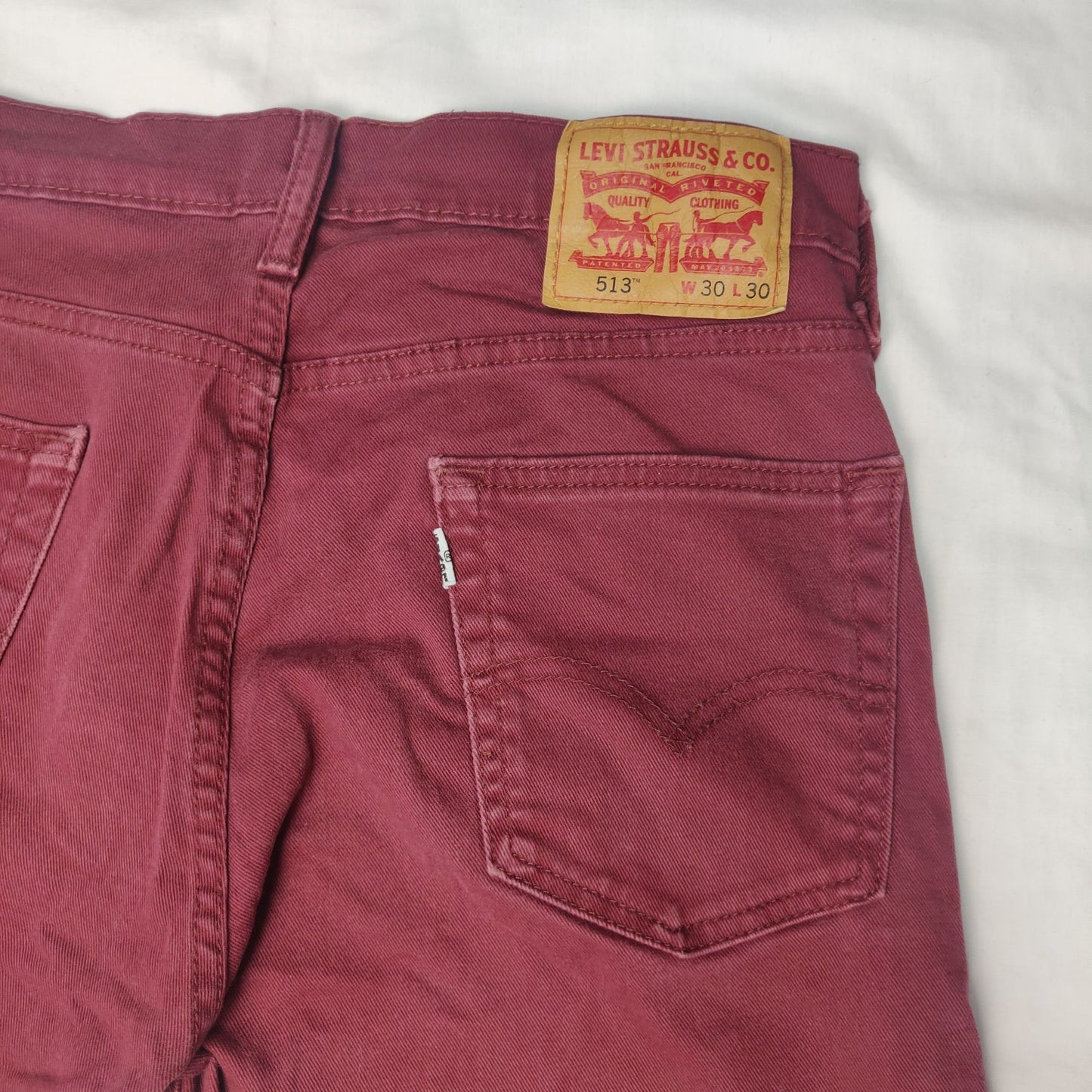 Levi Strauss 513 Red Jeans Men Size W30/L30