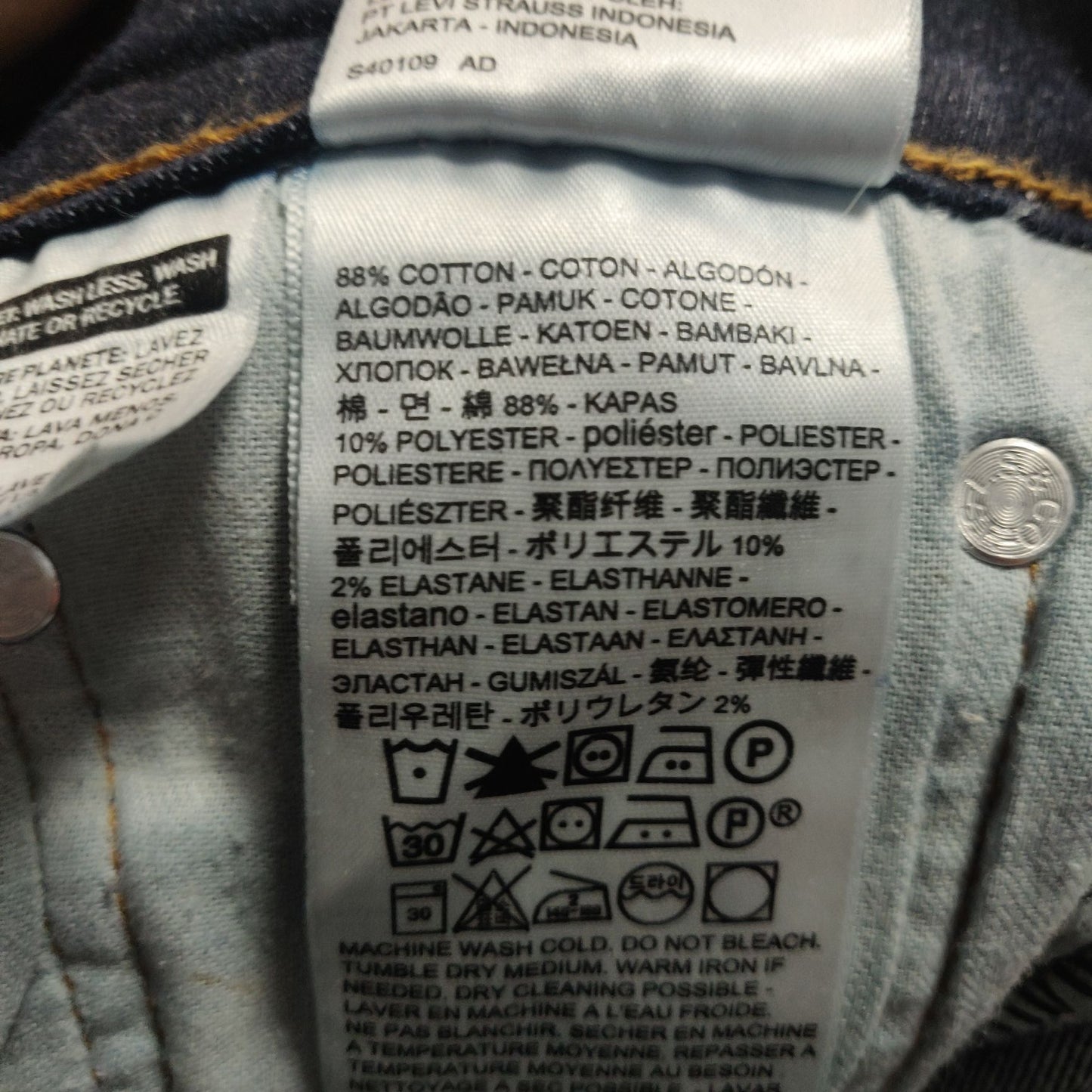 Levi Strauss 512 Blue Slim Fit Tapered Denim Jeans Men Size W30/L30