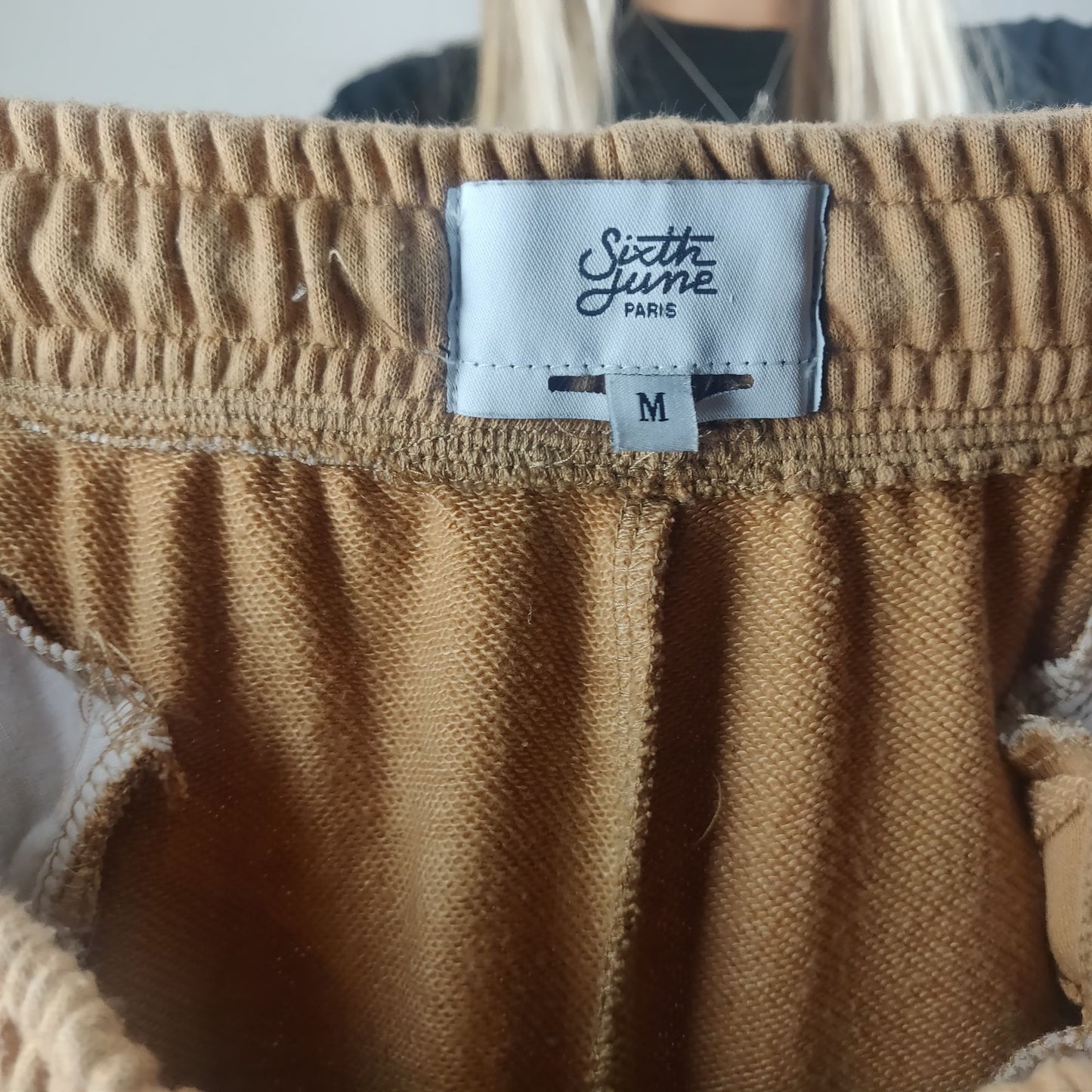 Sixth June Beige Drawstring Cargo Trousers Women Size Medium