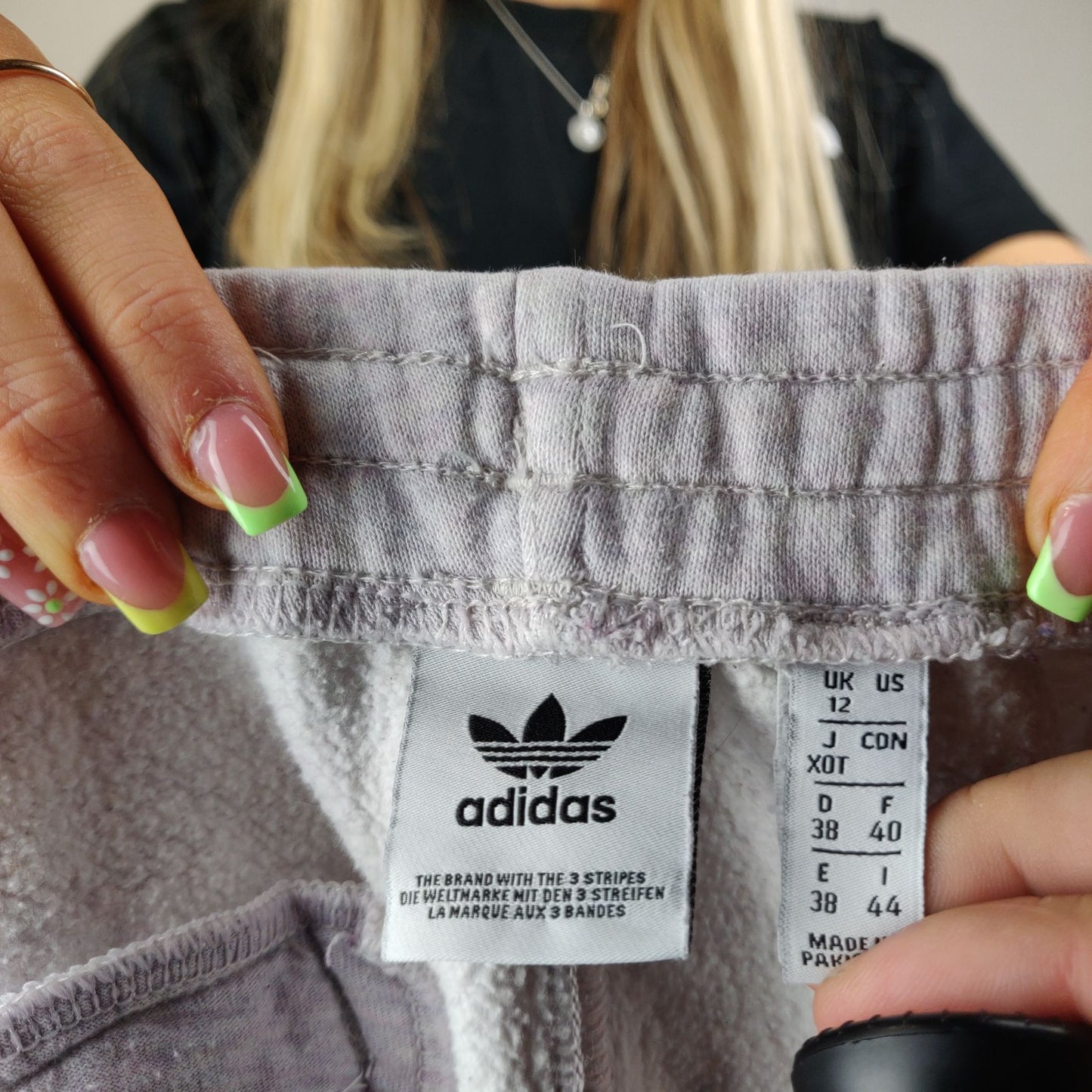 Adidas Basic White Fleece Joggers Tracksuit Bottom Women Size UK 12