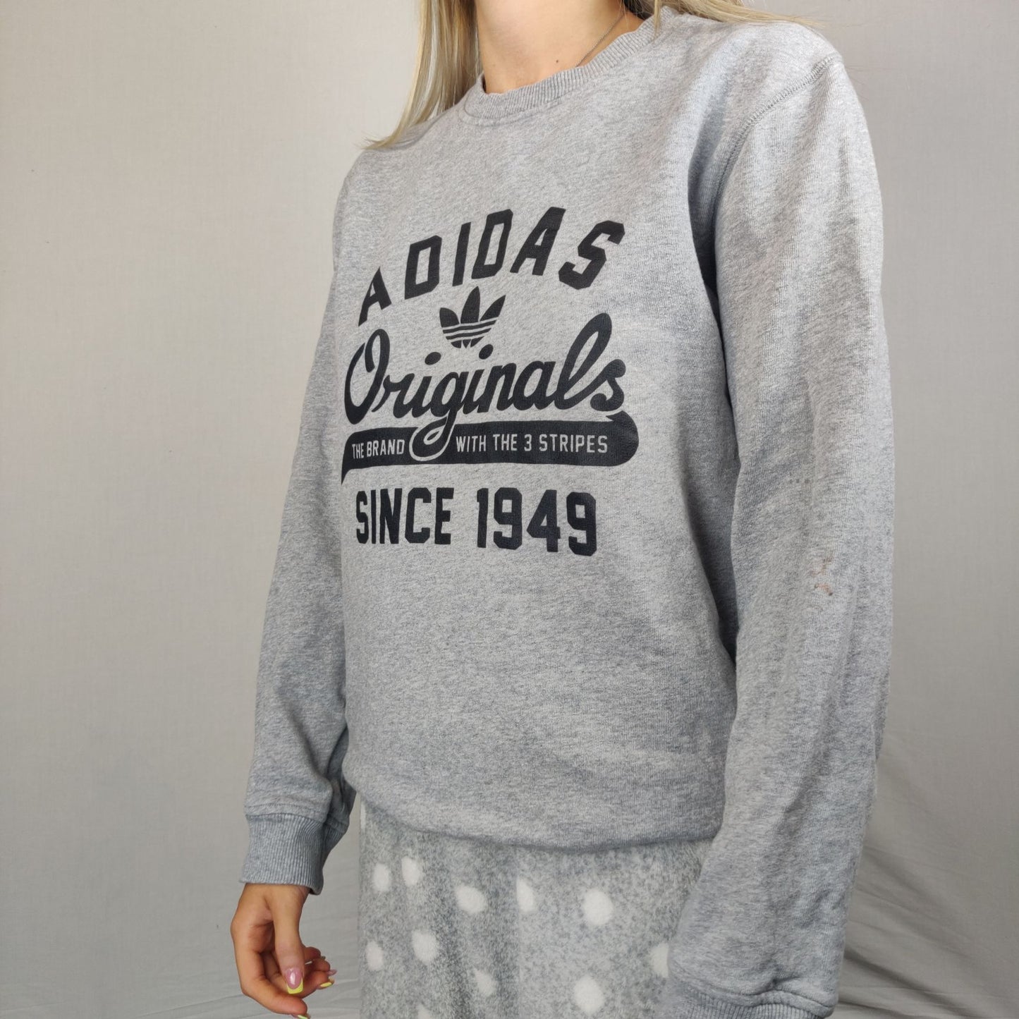 Adidas Originals Since 1949 Grey Sweatshirt Pullover Women Size Small