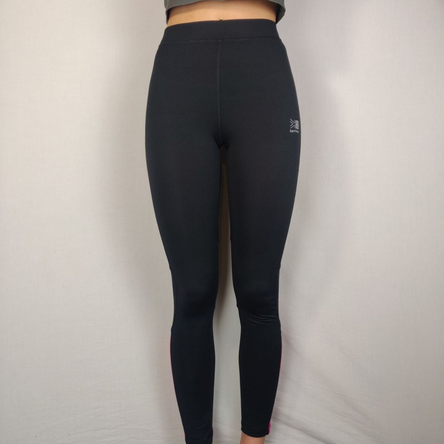 Karrimor Run Tight Black Pink Training Leggings Girls 13 Years