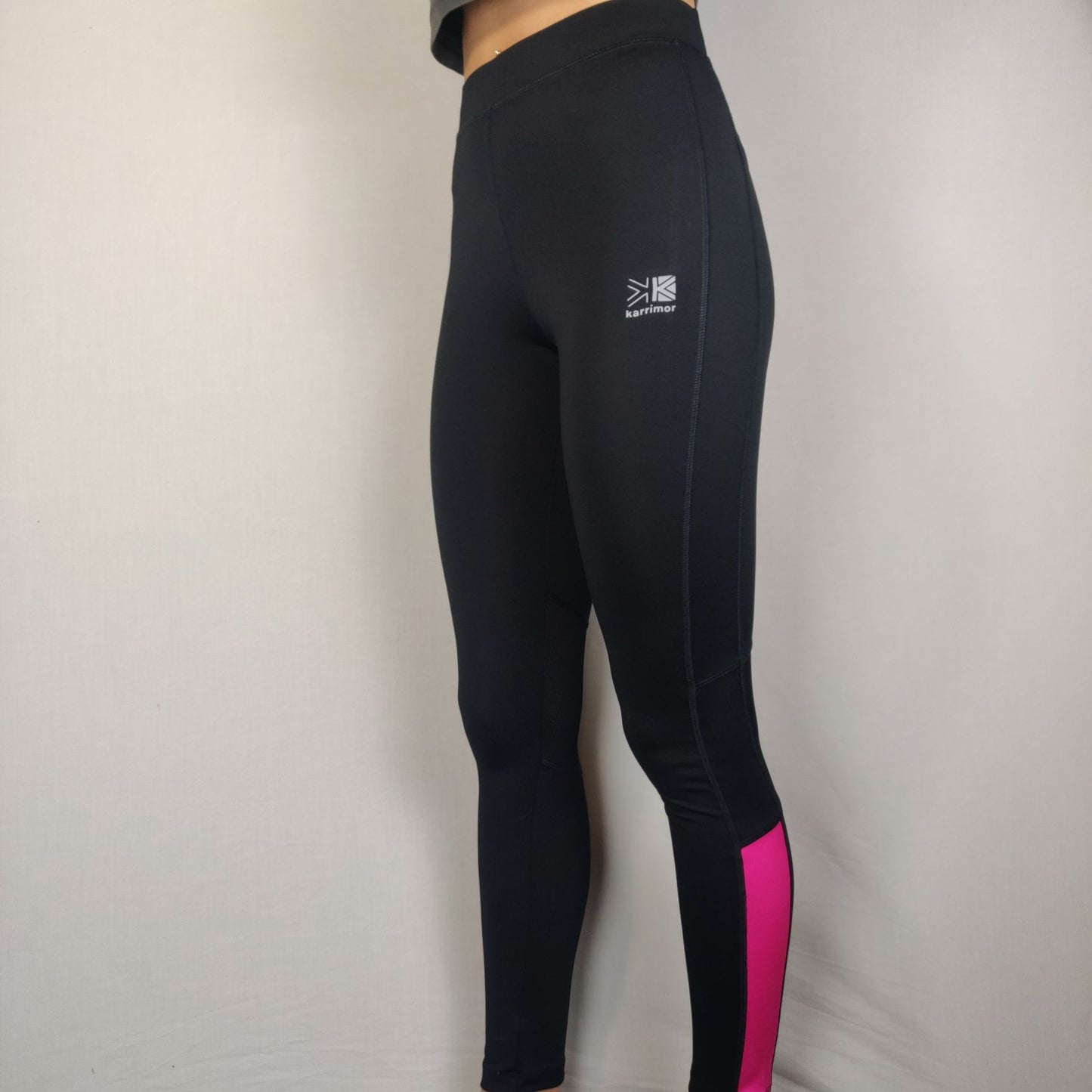 Karrimor Run Tight Black Pink Training Leggings Girls 13 Years