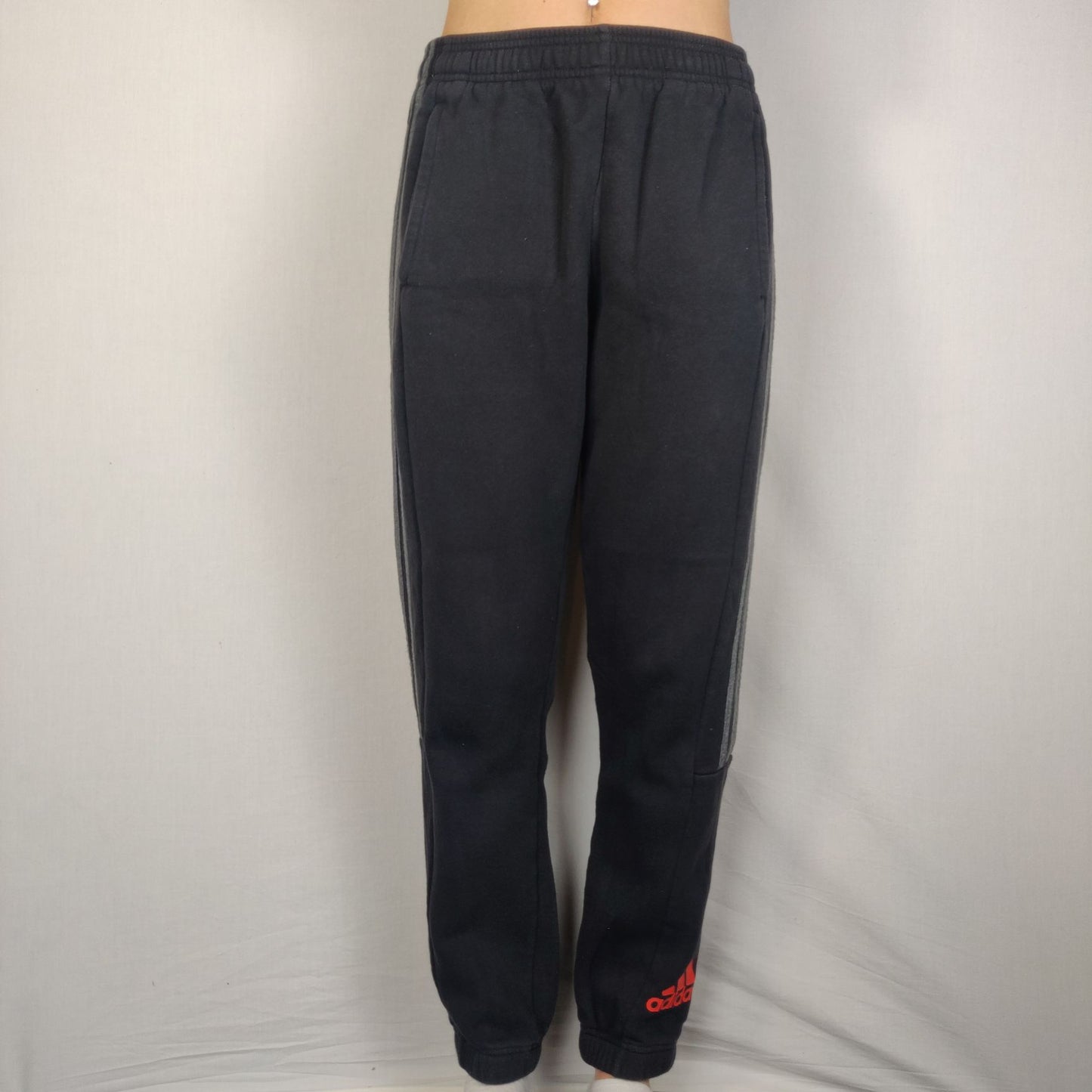 Adidas 3 Stripes Black Sweatpants Track Bottom Boys 13-14 Years