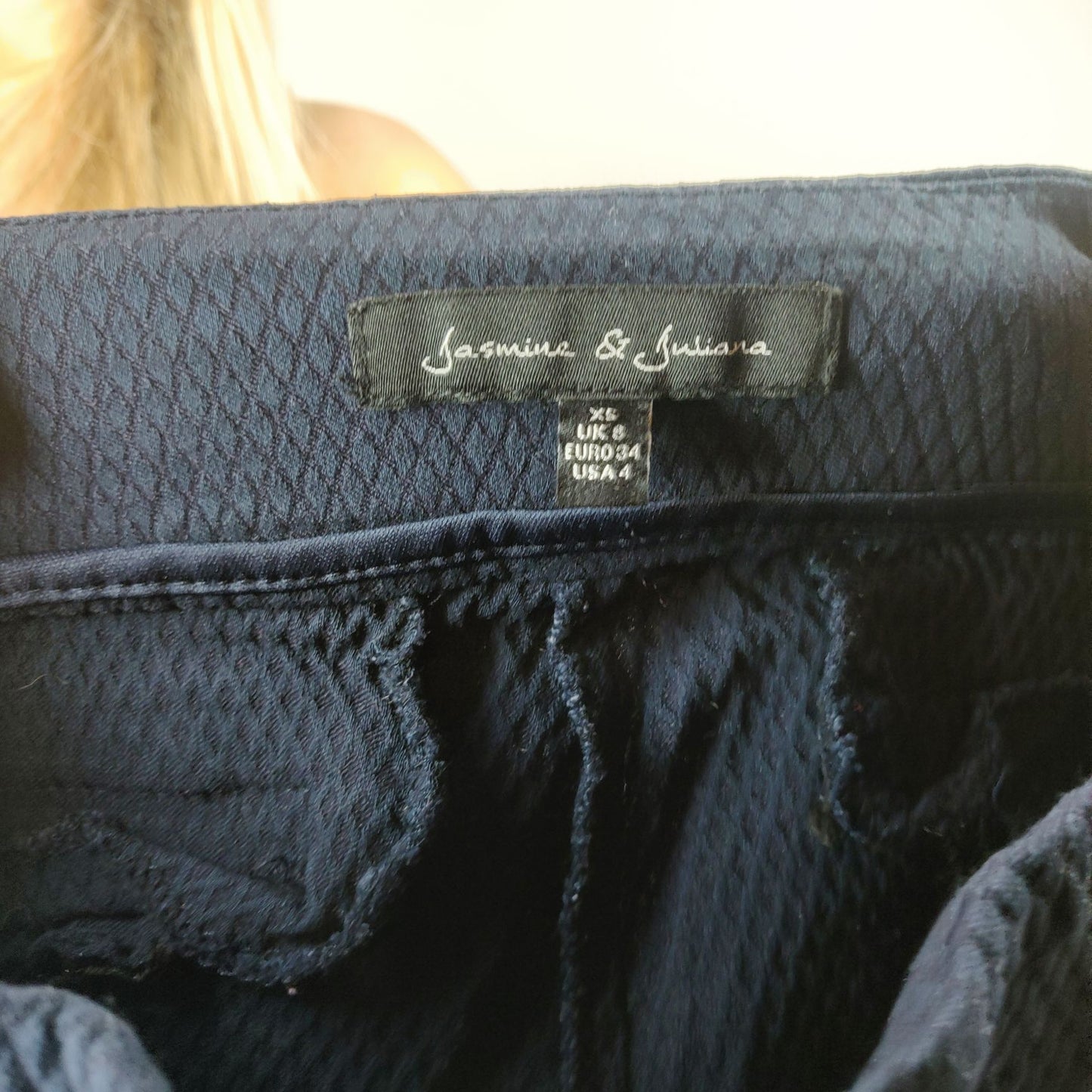 Jasmine & Juliana Navy Capri Joggers Pants Women Size XS UK 8