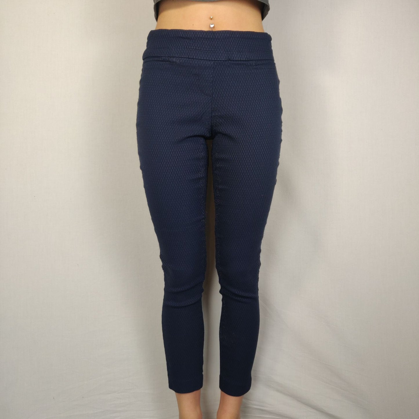 Jasmine & Juliana Navy Capri Joggers Pants Women Size XS UK 8