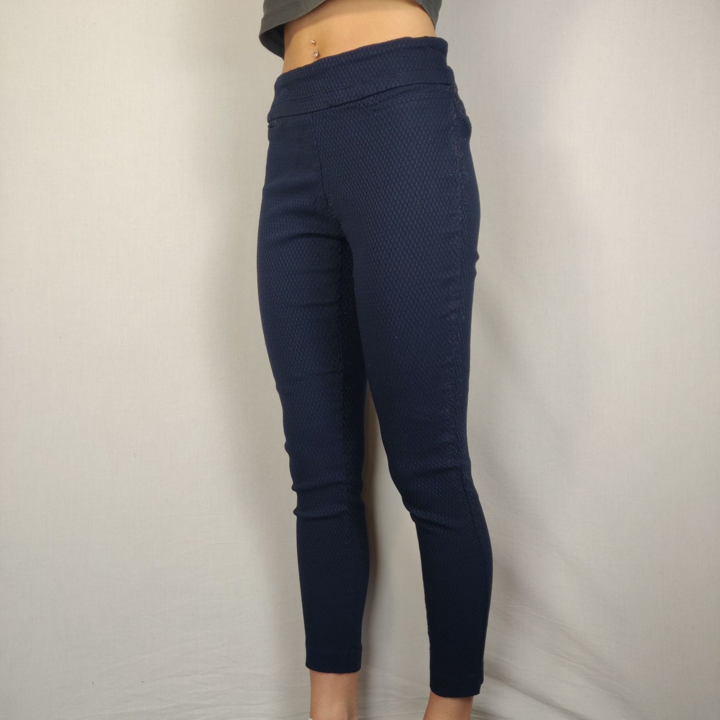 Jasmine & Juliana Navy Capri Joggers Pants Women Size XS UK 8