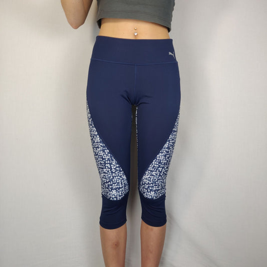 Puma Navy Capri Leggings Women Size Small UK 10