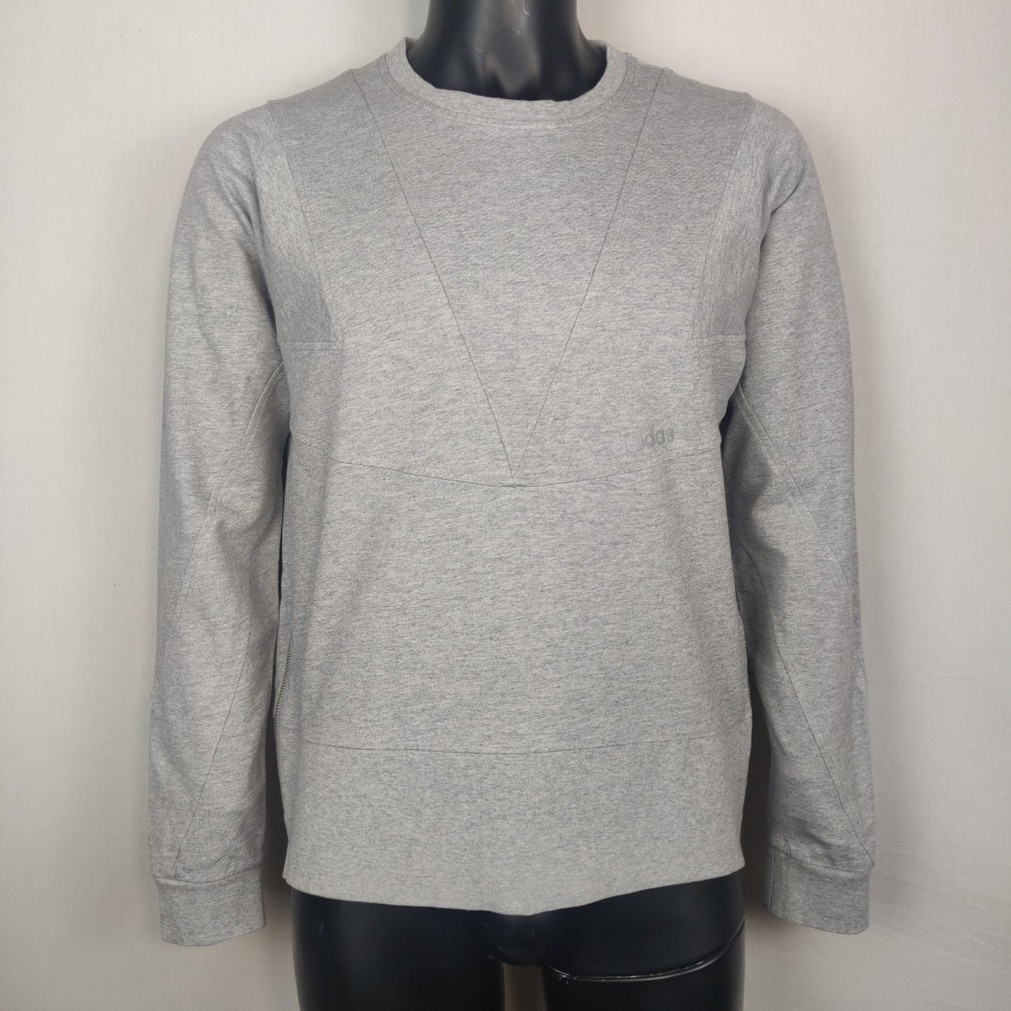 Adidas Grey Sweatshirt With Side Zip Men Size Medium