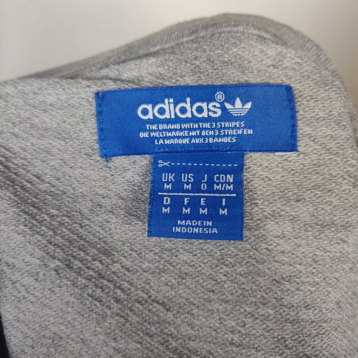 Adidas Grey Sweatshirt With Side Zip Men Size Medium