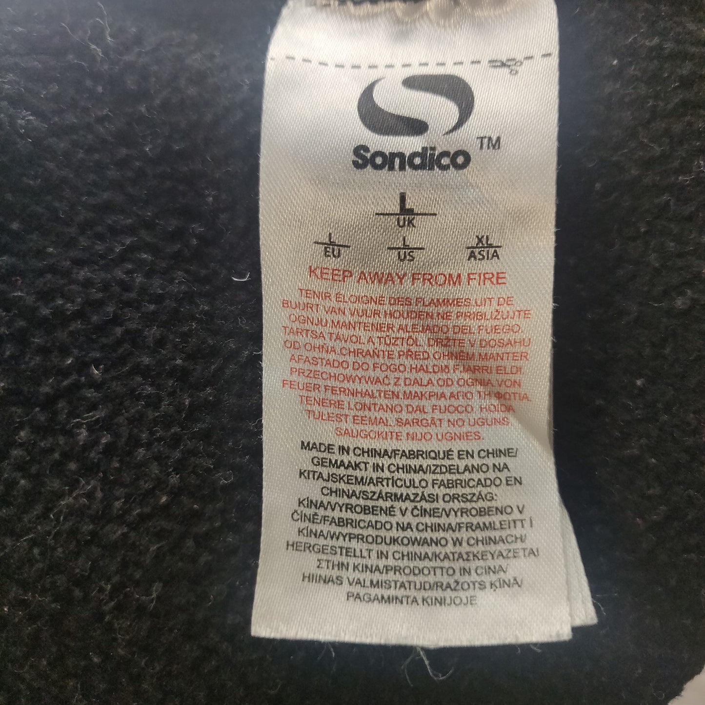 Sondico Black Sweatshirt Men Size Large